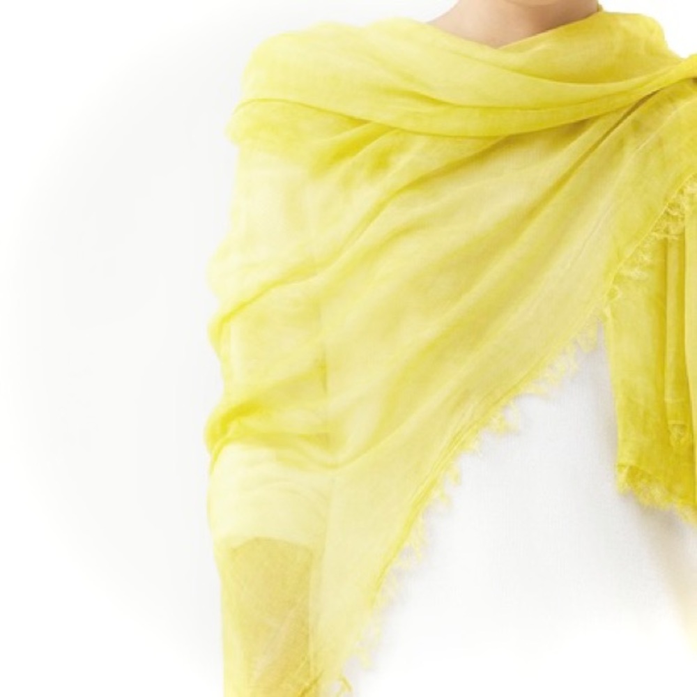 EILEEN FISHER | OS | Maltino Fringe Gauze Cotton Polyamide Airy Two Tone Scarf